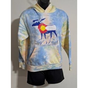 Ragwear USA Kids Colorado Moose Tie Dye Hoodie Pullover Sweatshirt Large